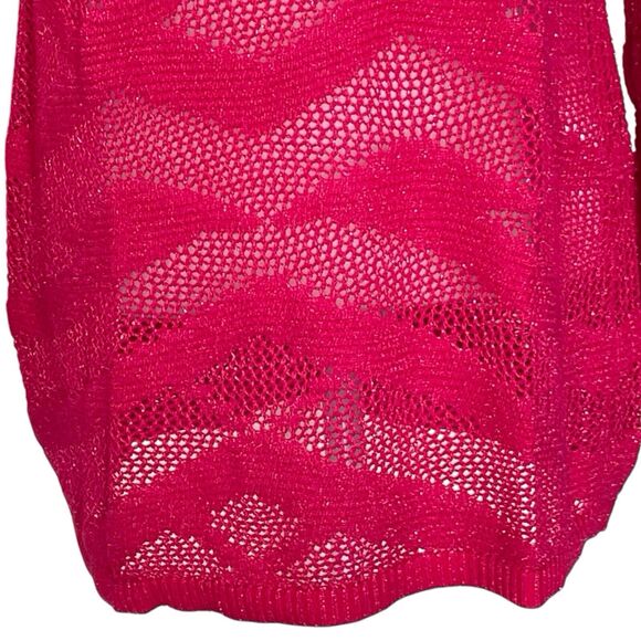 SOFT SURROUNDINGS Sweater Top Cover-Up Size Medium Crochet Fuchsia Pink EUC - Picture 8 of 16